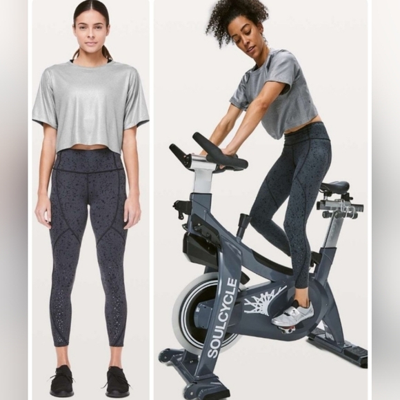 Lululemon To The Beat Tee X SoulCycle Luminosity Foil Heathered Metal Grey 4-6 - Picture 14 of 14